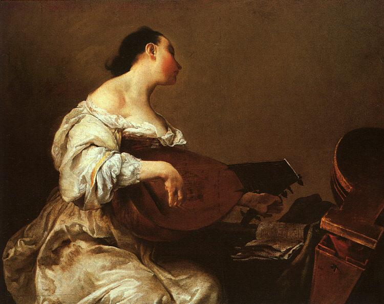 Giuseppe Maria Crespi Woman Playing a Lute China oil painting art